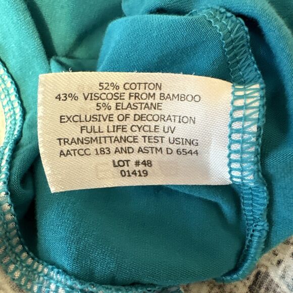 Coolibar Womens Oceanside Tunic Dress M Medium Turquoise 3/4 Sleeve UPF 50+ - Picture 8 of 8